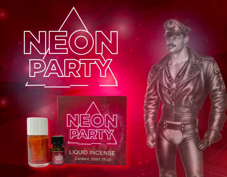 Combo popper dạ quang Neon Party Đỏ 50ml chính hãng Mỹ - Chai 40ml + 10ml